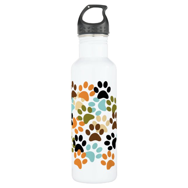 Hundetatzen-Druckmuster Trinkflasche (Vorderseite)