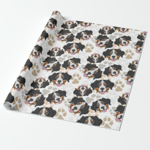 Hundetatzenmuster Bernese Gebirgshund Geschenkpapier