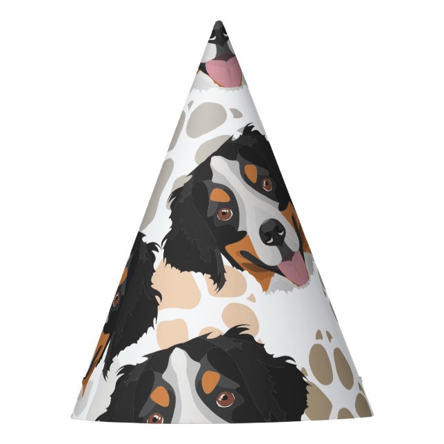 Hundetatzenmuster Bernese Gebirgshund Partyhütchen (Vorderseite)