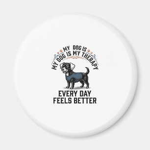 Hundetherapie-Shirt Vintage graviertes Hunde-Liebh Magnet