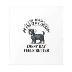Hundetherapie-Shirt Vintage graviertes Hunde-Liebh Notizblock