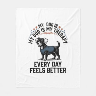 Hundetherapie-Shirt Vintage graviertes Hundeliebha Fleecedecke