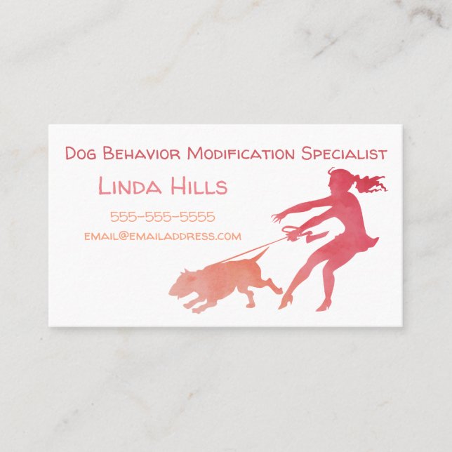 Hundetrainer-Aquarell-Hundeverhalten-Änderung Visitenkarte (Vorderseite)