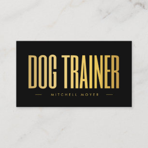 Hundetrainer Schwarz und Gold Visitenkarte