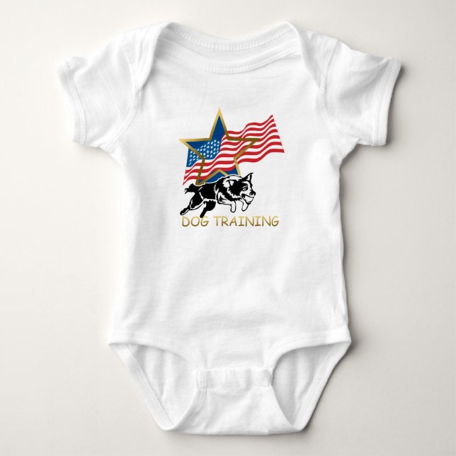 Hundetraining Baby Strampler (Vorderseite)