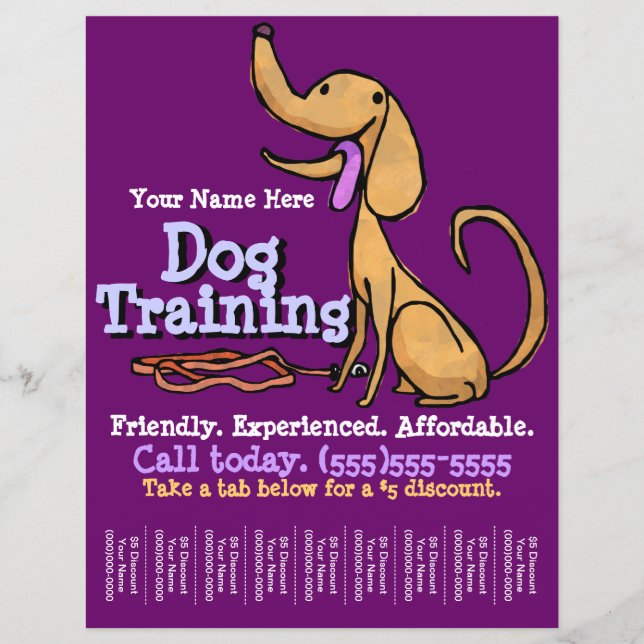 Hundetraining. Kundenspezifischer Flyer (Vorne)