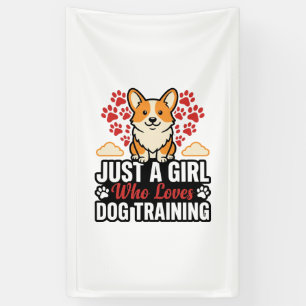 Hundetraining Mädchen Corgi Vintage Vector-Shirt-D Banner