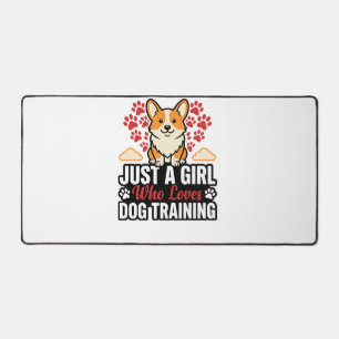 Hundetraining Mädchen Corgi Vintage Vector-Shirt-D Schreibtischunterlage
