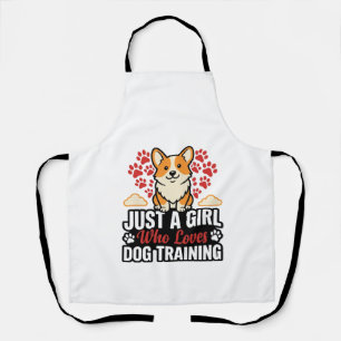 Hundetraining Mädchen Corgi Vintage Vector-Shirt-D Schürze