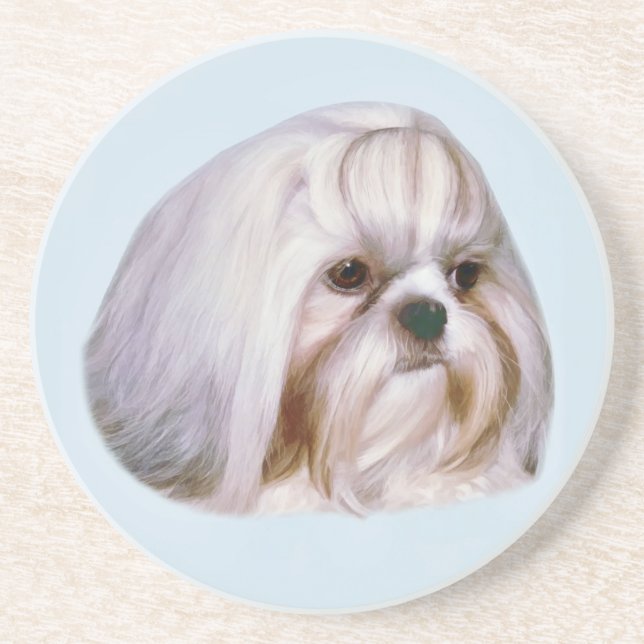 HundeUntersetzer Shih Tzu Sandstein Untersetzer (Vorne)