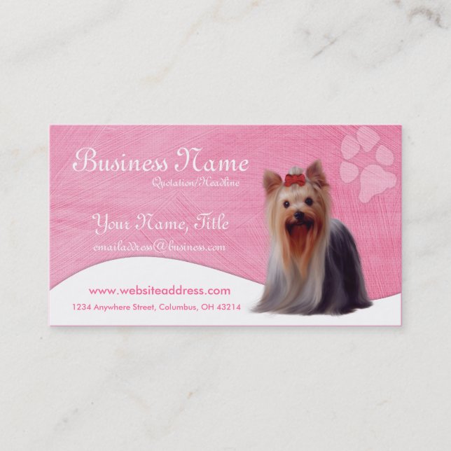 HundeVisitenkarten:: Yorkshire Yorkie Visitenkarte (Vorderseite)