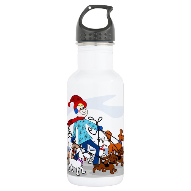 Hundewanderer Edelstahlflasche (Vorderseite)