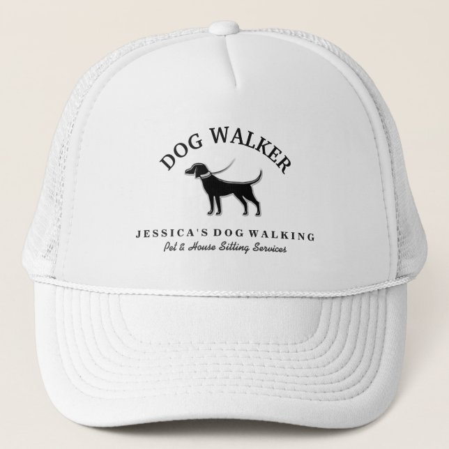 Hundewanderer-kundenspezifischer Hut - schwarzer Truckerkappe (Vorderseite)