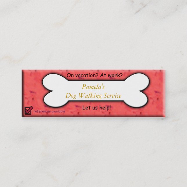 Hundewanderer Mini Visitenkarte (Vorderseite)