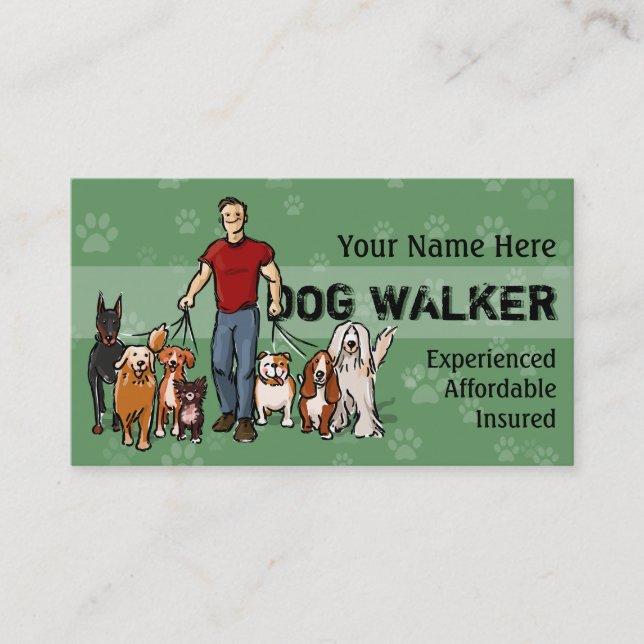 Hundewanderer. Typ. Völlig kundengerechte Visitenkarte (Vorderseite)