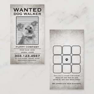 Hundewanderkarte gewollt Plakatkarte Briefmarke Treuekarte