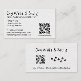Hundewanderungen und Sitzen | QR Code Business Car Visitenkarte