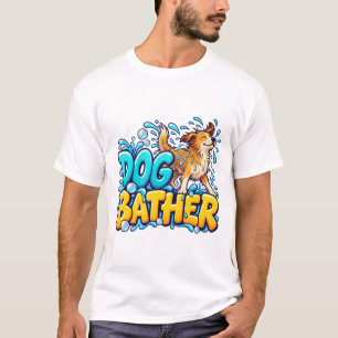 Hundewäscher-Blasen-Lettern T-Shirt