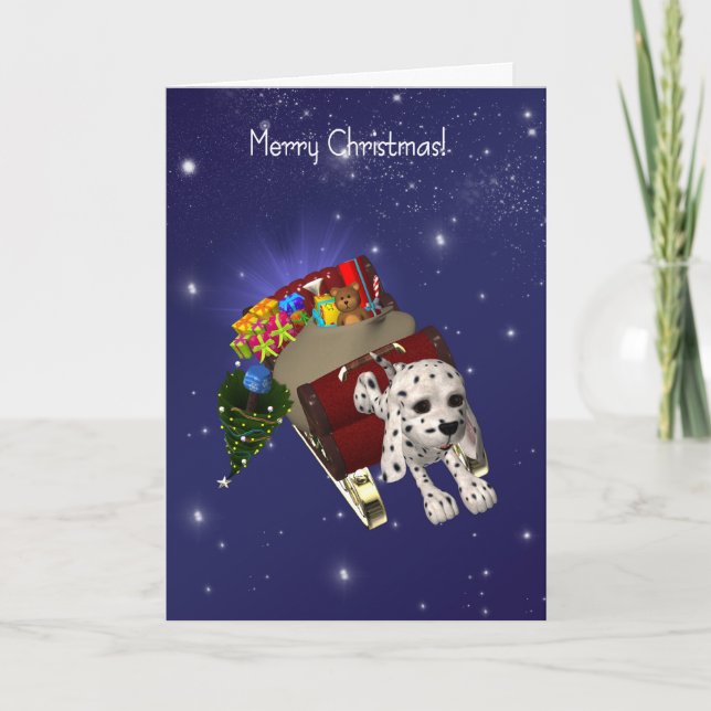 Hundeweihnachtskarte, frohe Weihnachten, Feiertagskarte (Vorderseite)