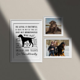 Hundeweisheit Regeln für die Leinwand von Haustier Poster