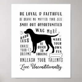 Hundeweisheit Regeln für die Leinwand von Haustier Poster