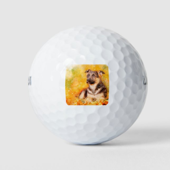 Hundewelpe Golfball (Vorderseite)