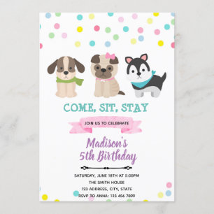 Hundewelpen zum Geburtstag Einladung