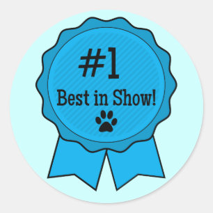 Hundewettbewerb Beste in Blue Ribbon Show Runder Aufkleber