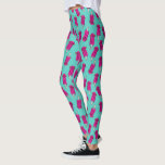 Hundewortspiel-Illustration Pupsicle Muster-| Leggings<br><div class="desc">Eine ins Auge fallende humorvolle Grafik mit knallenden Farben. Dieses ist eine Wortspielillustration (Welpe x Popsicle = "pupsicle "). Es ist ein Zeichnen eines Eis-Pops, aber es hat Ohren und ein Gesicht eines Hundes auf ihm. Es schaut und ziemlich glücklich.</div>