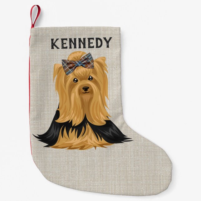 Hundeyorkshire-Terrier Yorkie Welpen-| Kleiner Weihnachtsstrumpf (Vorderseite)