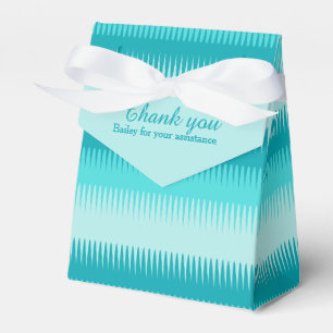 Hundezahnlinien Teal Blau Grün Danke Geschenkbox Geschenkschachtel
