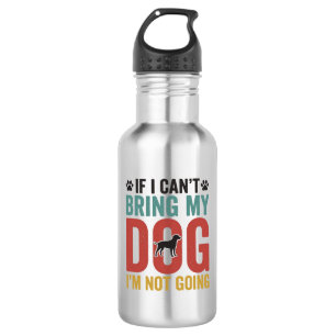 Hundezitat Vintage Vektor Wenn ich meinen Hund nic Edelstahlflasche