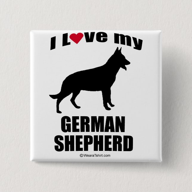 "HUNDEzucht" - SCHÄFERHUND - "ICH LIEBE MEIN Button (Vorderseite)