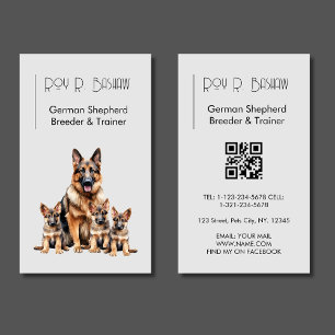 Hundezüchtertrainer Deutscher Schäferpuppy QR Code Visitenkarte