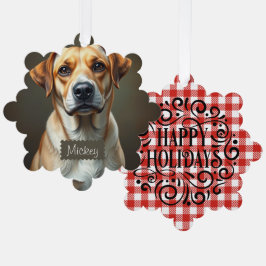 Hundfoto-Vorlage Niedlicher Schottenurlaub Ornament Karte