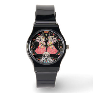Hündin, Schwarz-weißes Klimt-Muster, CENTAUR Armbanduhr