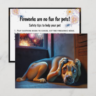 Hundshund-Hund-Watching-Feuerwerke Postkarte