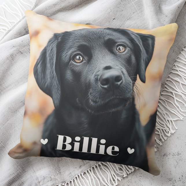 Hundshunzherzen Kissen (Pet dog cat name hearts throw pillow)