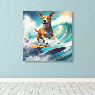 Hundsurfen Leinwanddruck