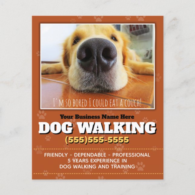 Hundwandern 4x5 Flyer Niedlicher Hundeschwalker Pr (Vorne)
