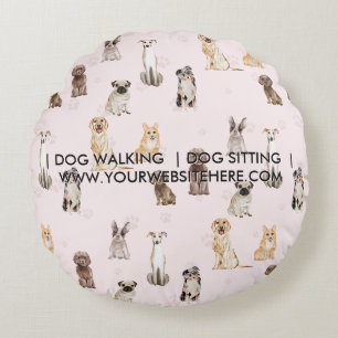 HundWelpe Wasserfarben Hunde Geschenk für Mama Rundes Kissen