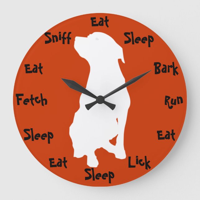 Hundzeit Große Wanduhr (Vorderseite)