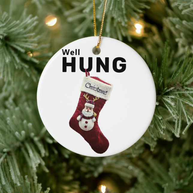 Hung Funny Ornament, Naughty Spaß Weihnachten Keramik Ornament (Baum)