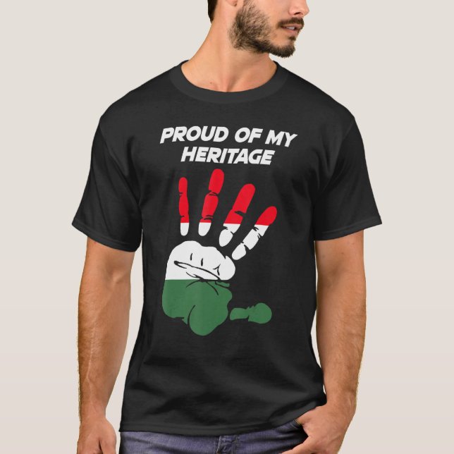 Hungarian Flag Printed Palm T-Shirt (Vorderseite)