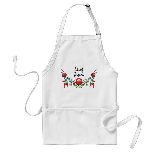 Hungarian floral custom name kitchen apron schürze (Vorne)