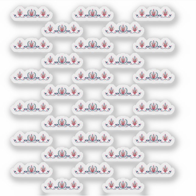 Hungarian Folk Floral Pattern Aufkleber (Vorderseite)