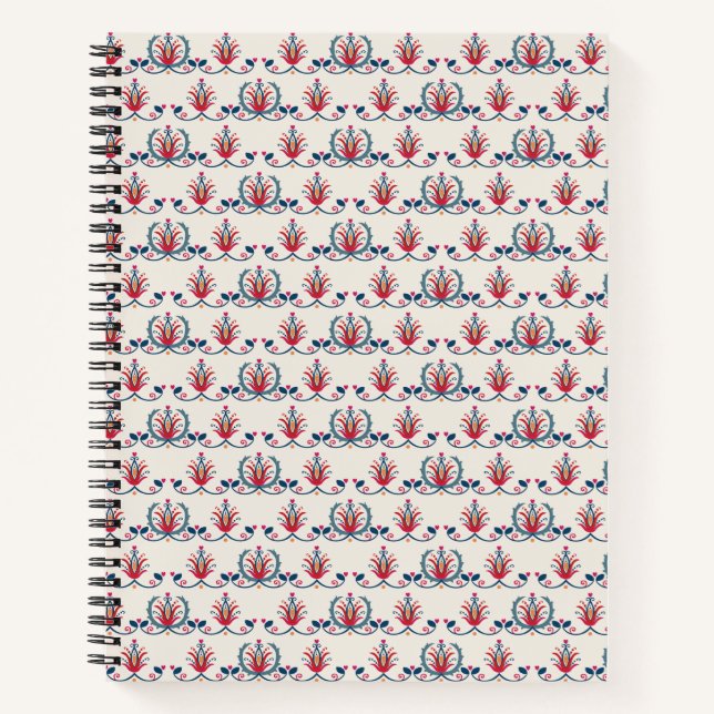 Hungarian Folk Floral Pattern Notizbuch (Vorderseite)