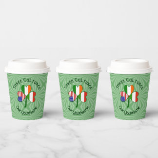 Hungarian Irish USA Shamrock Personalized Text Pappbecher