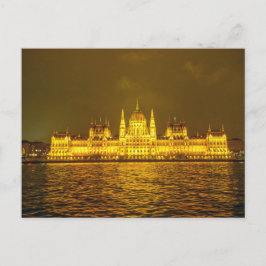 Hungarian Parliament, Budapest, Hungary at Night Postkarte