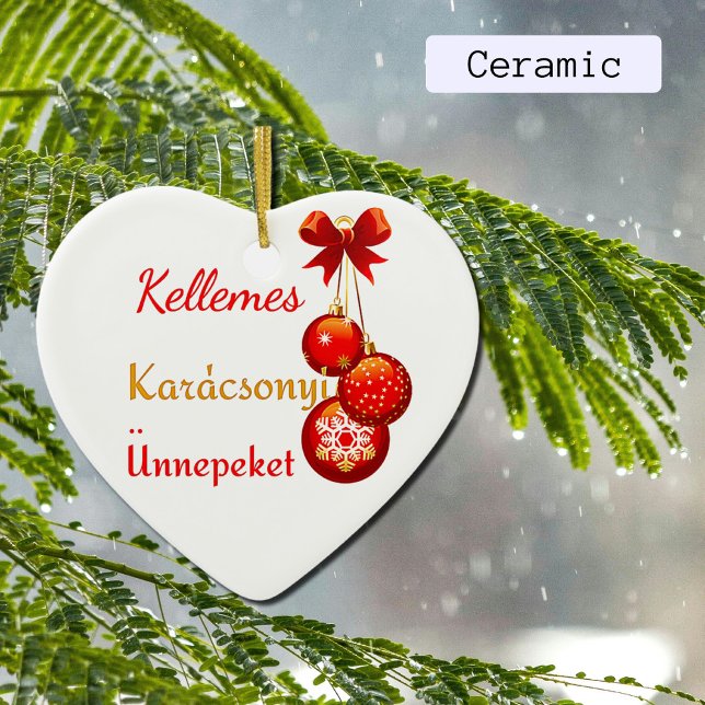 Hungarian Xmas Greetings Keramikornament (Von Creator hochgeladen)